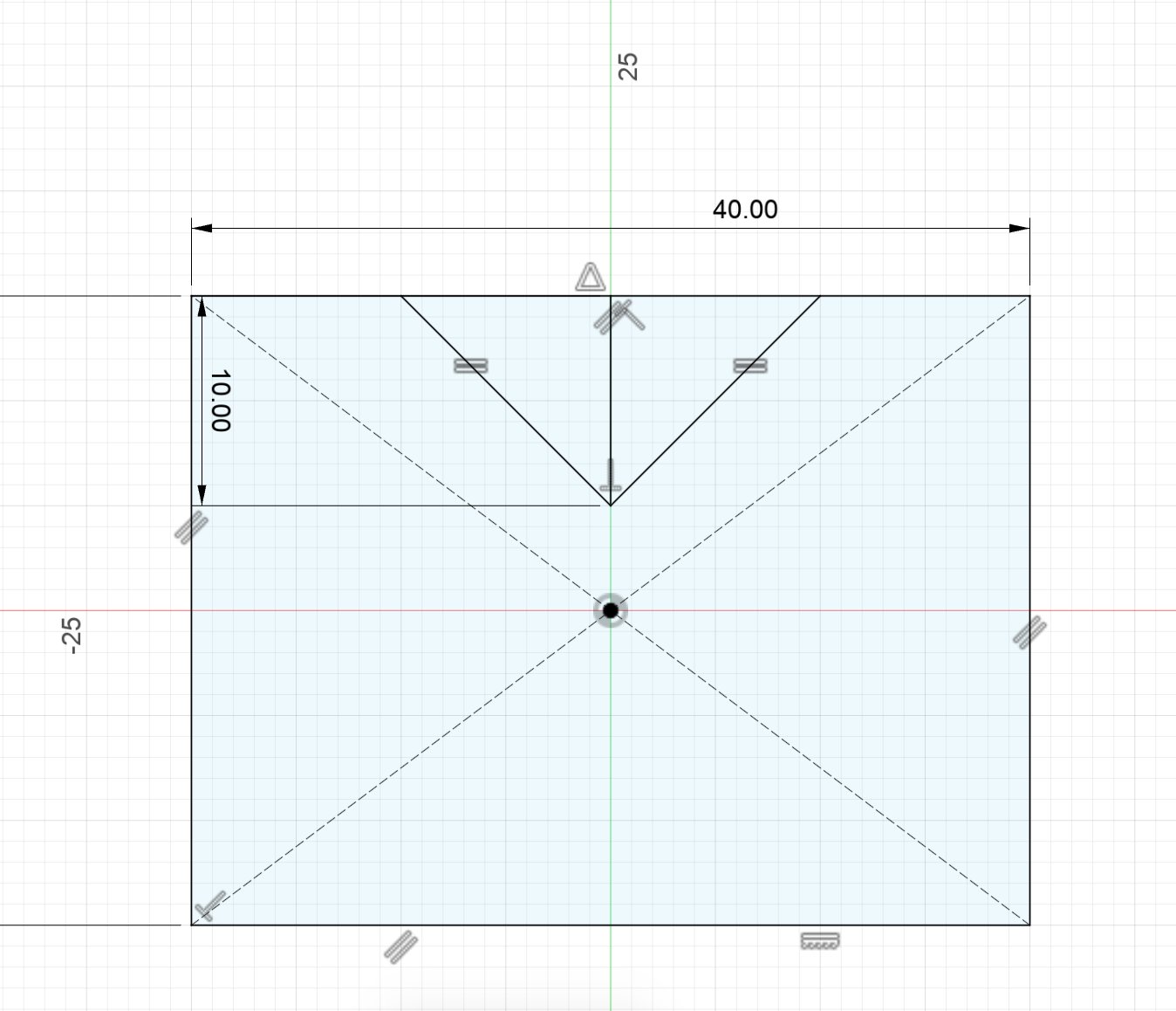 V-block sketch with dimensions