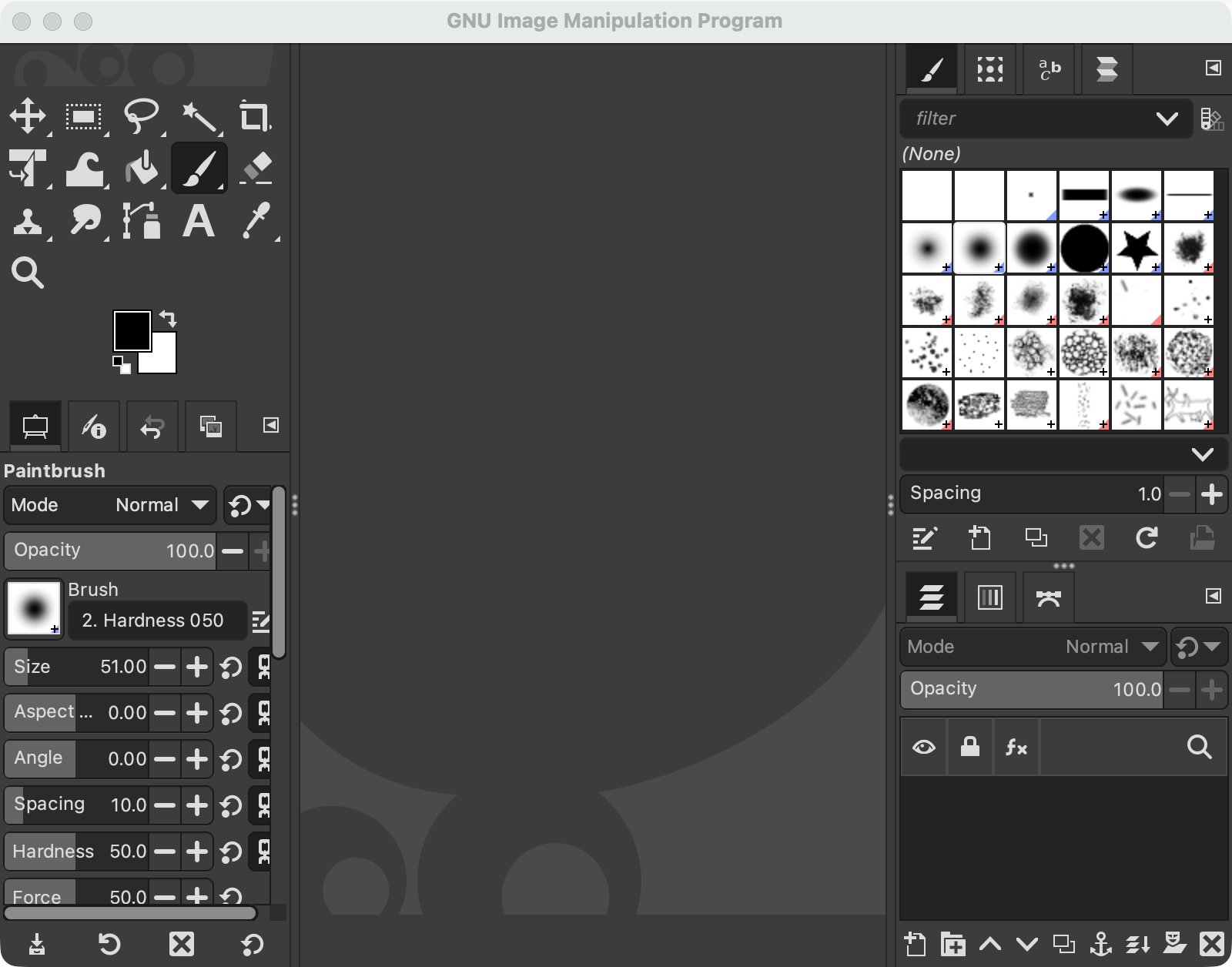 GIMP first opened on macOS