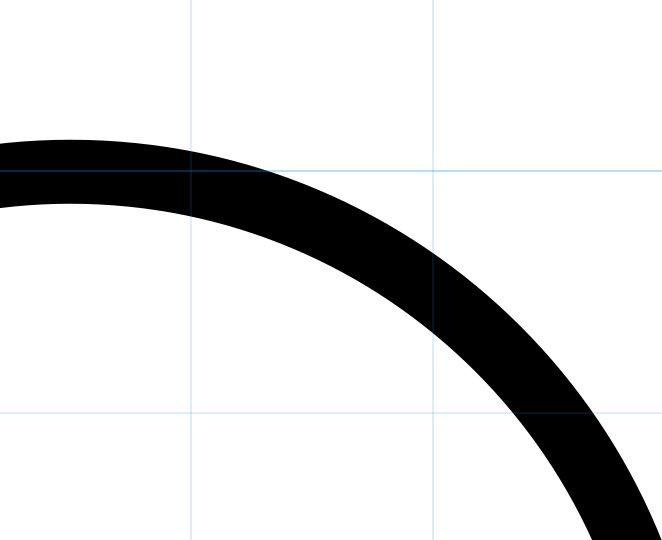 Vector zoom showing smooth curves