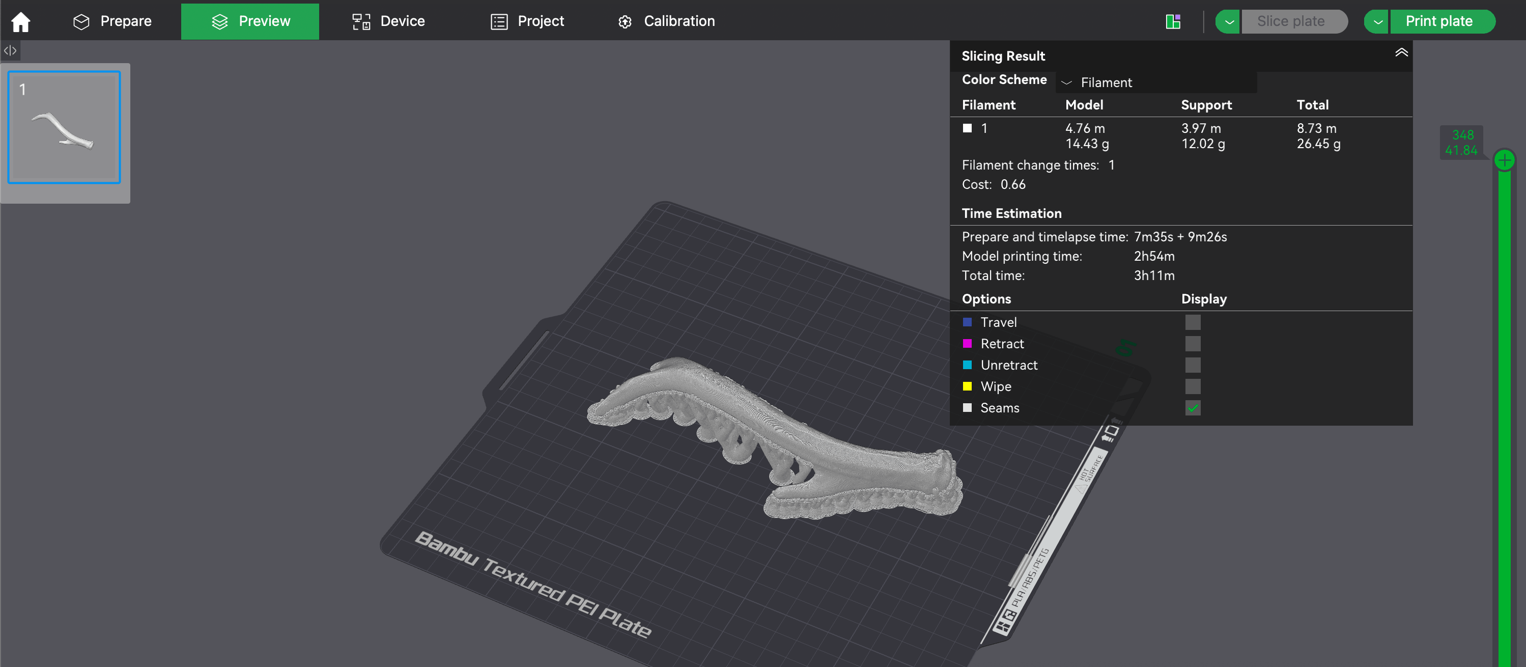 Bambu Studio slicer settings for antler print