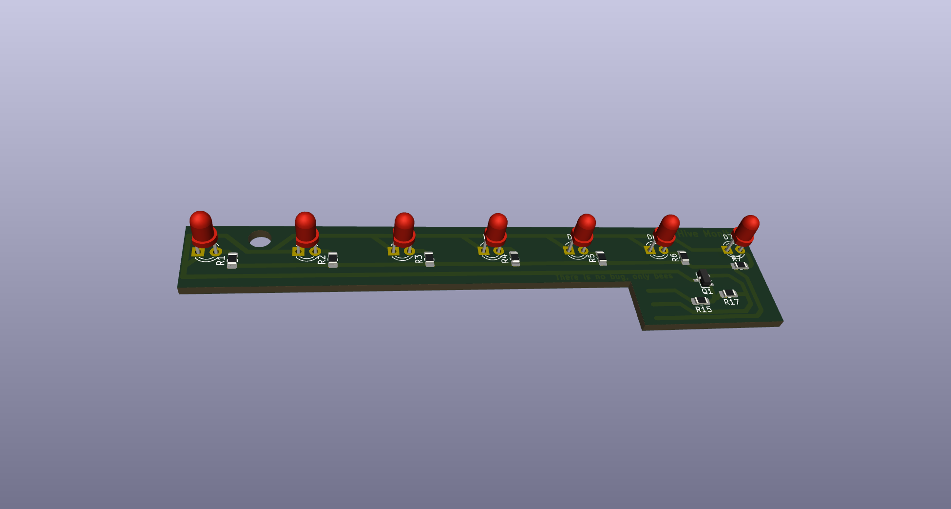 KiCad 3D viewer of LED board