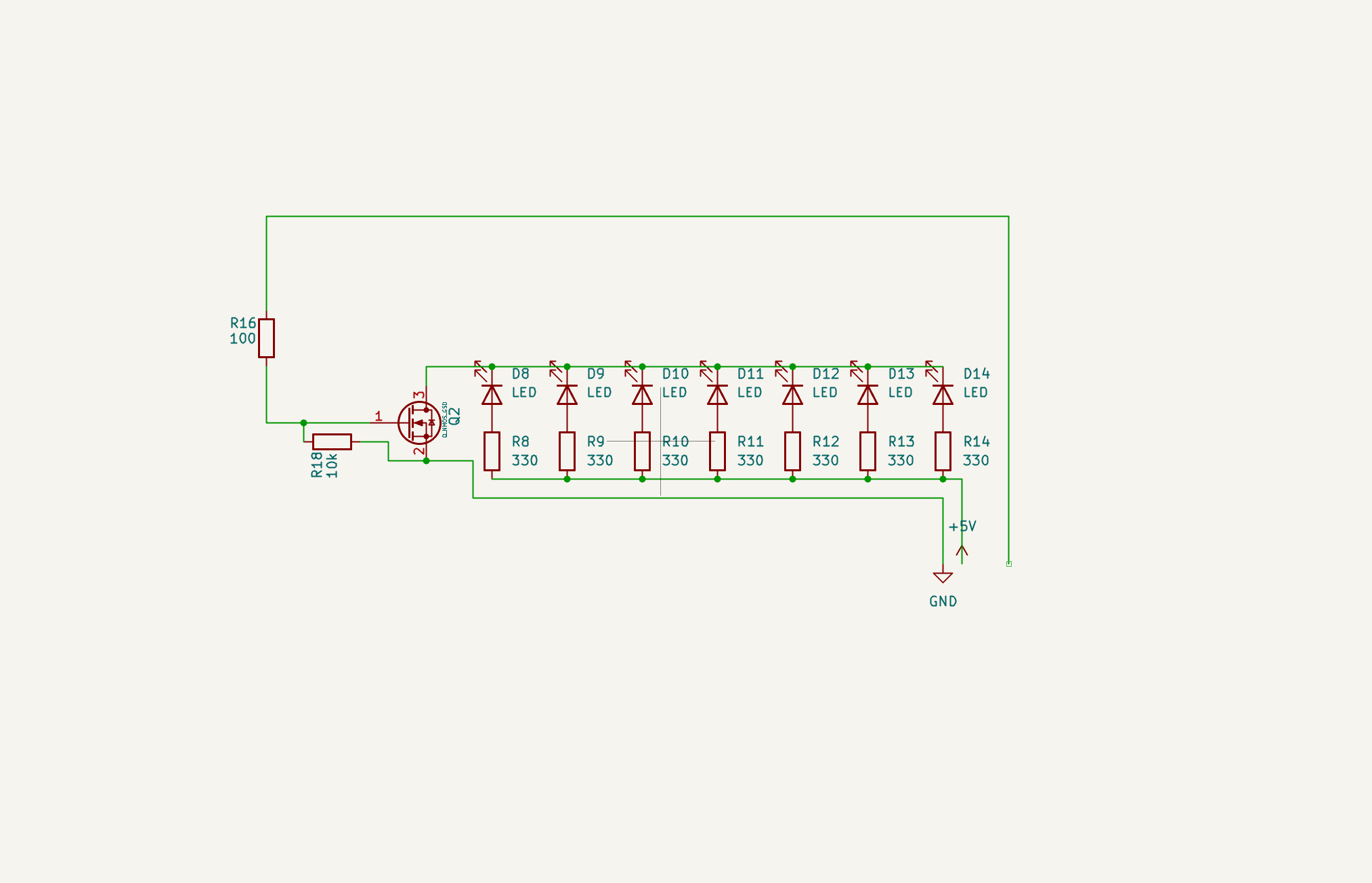 KiCad schematic for LED board