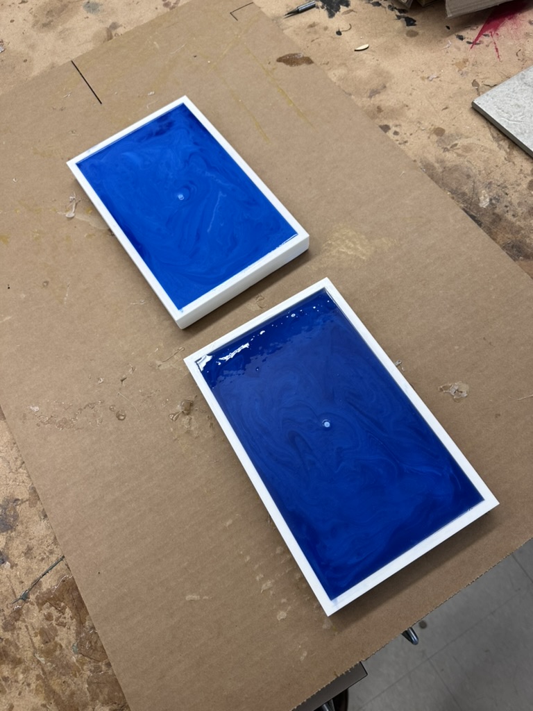 First wet silicone pour into the 3D printed master mold