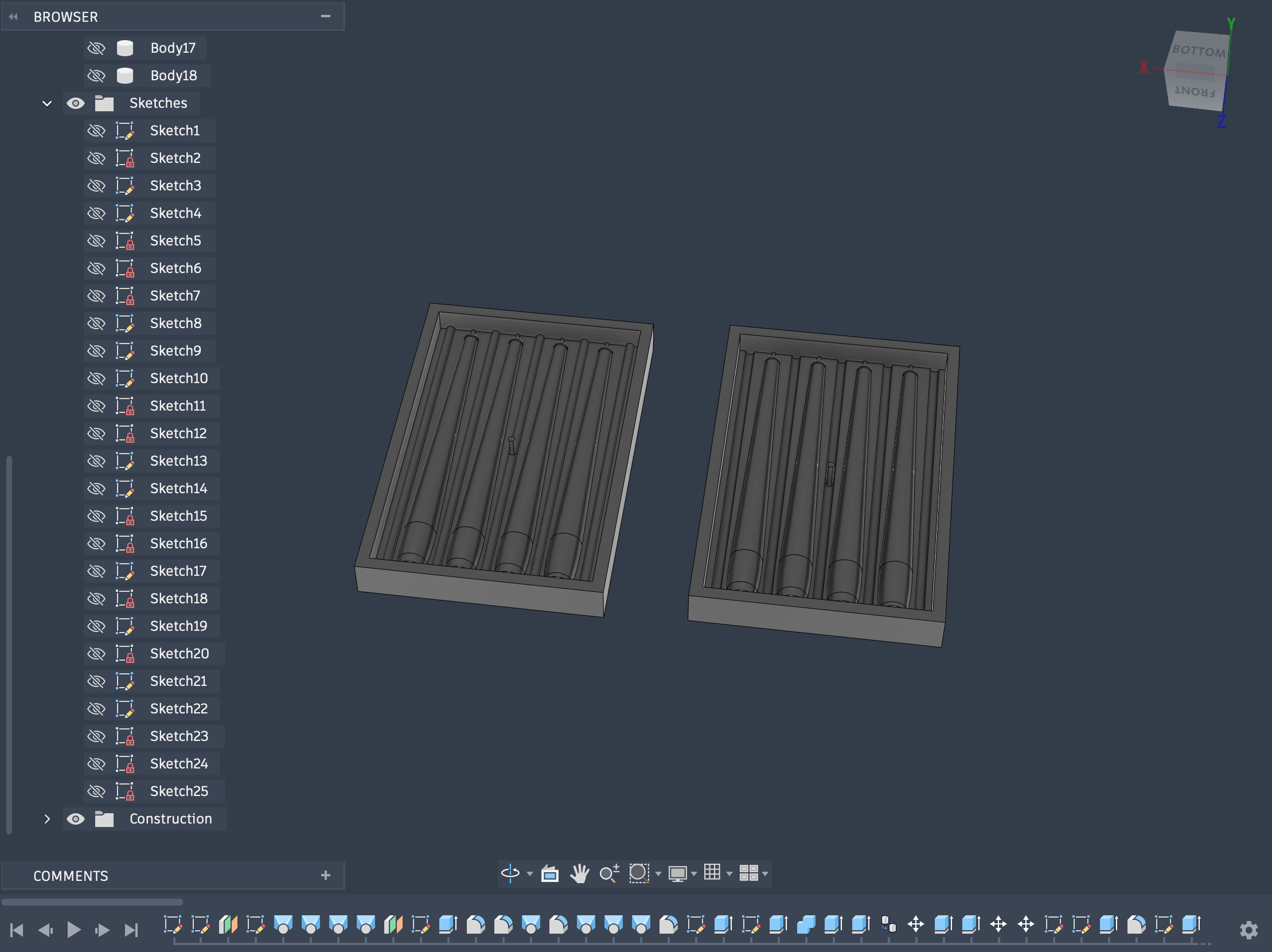 Fusion 360 design process for the silicone mold master