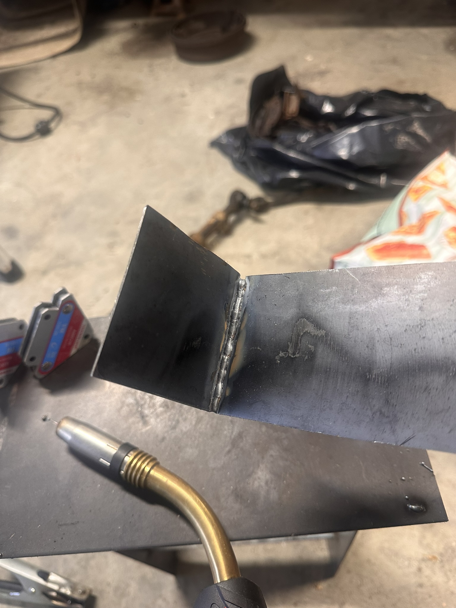 Back side showing weld penetration