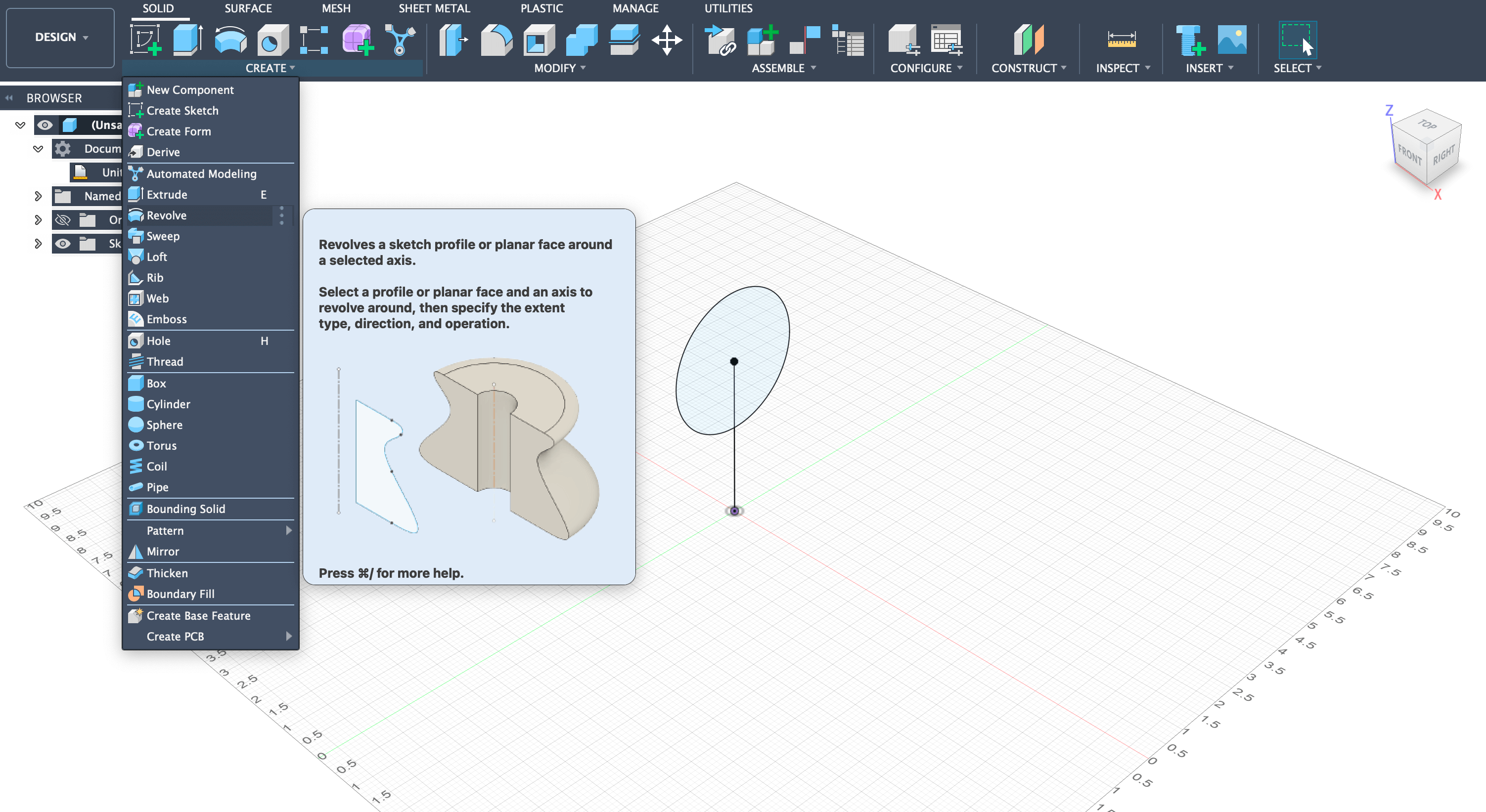 Initial 3D circle sketch