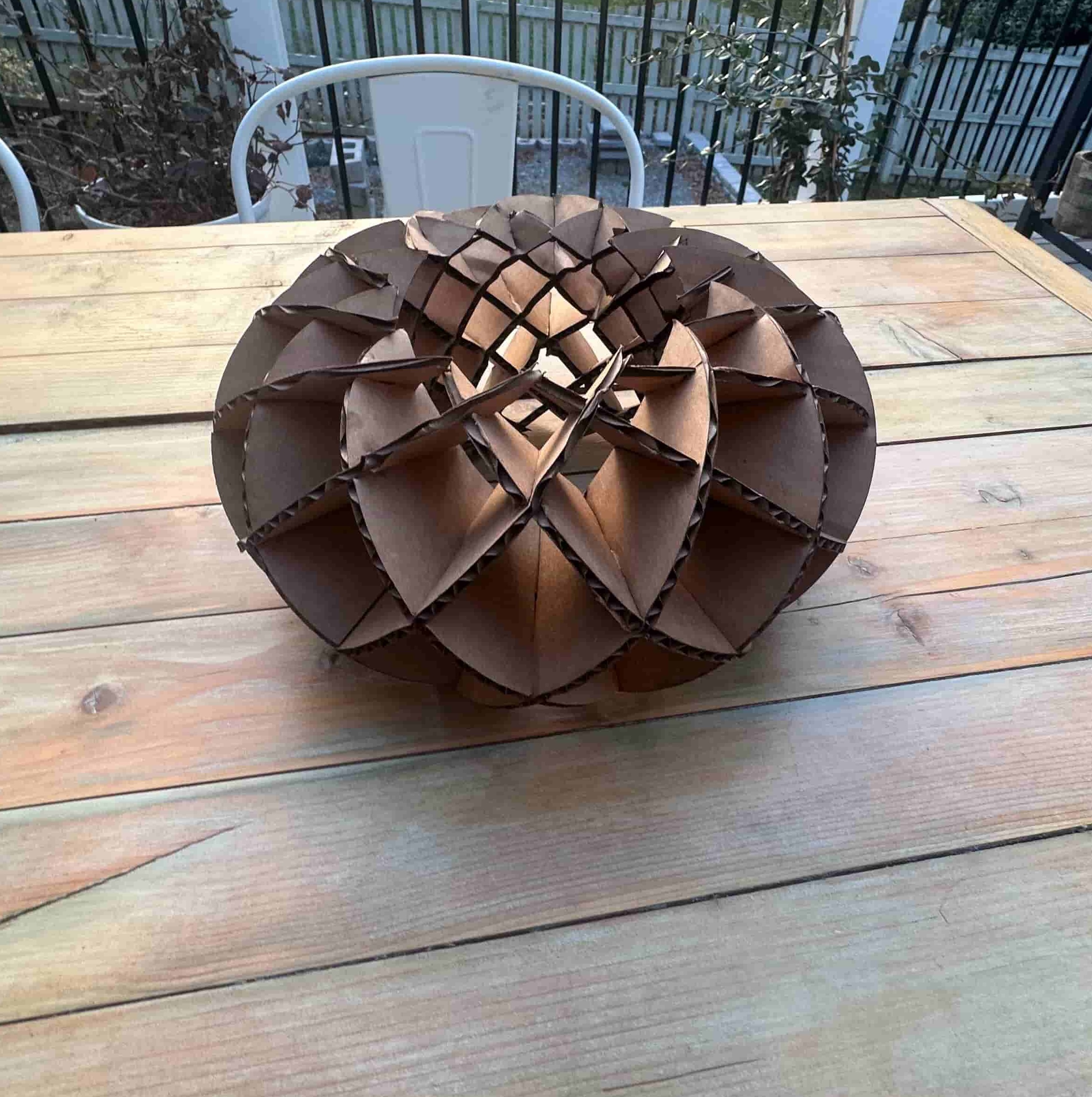 Final assembled sliceform torus construction kit