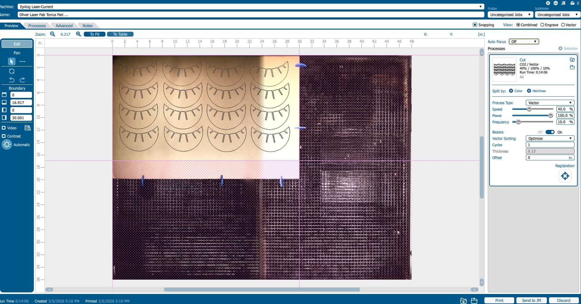 Laser cutting the torus pieces