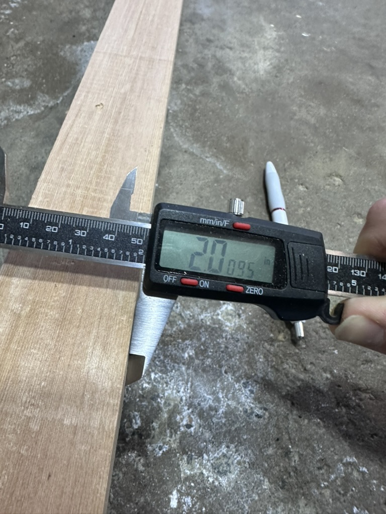 Measuring the re-cut side boards