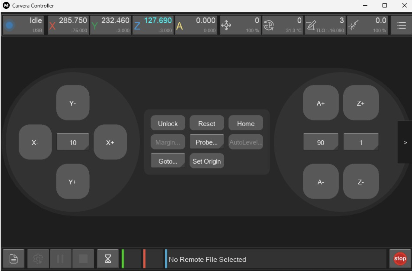Makera Carvera controller interface
