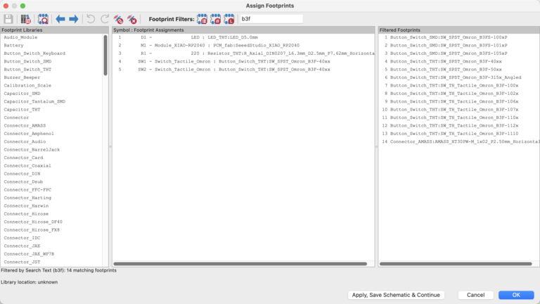 Assigned Footprints Output