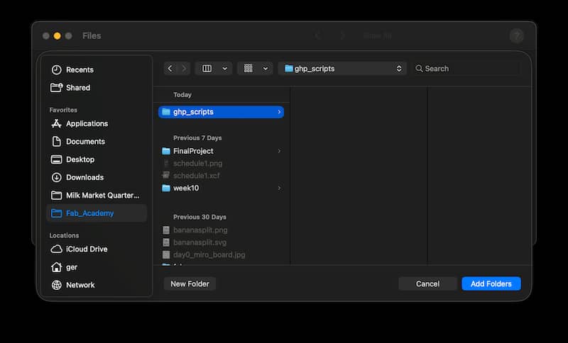 Select GHP_Scripts Folder
