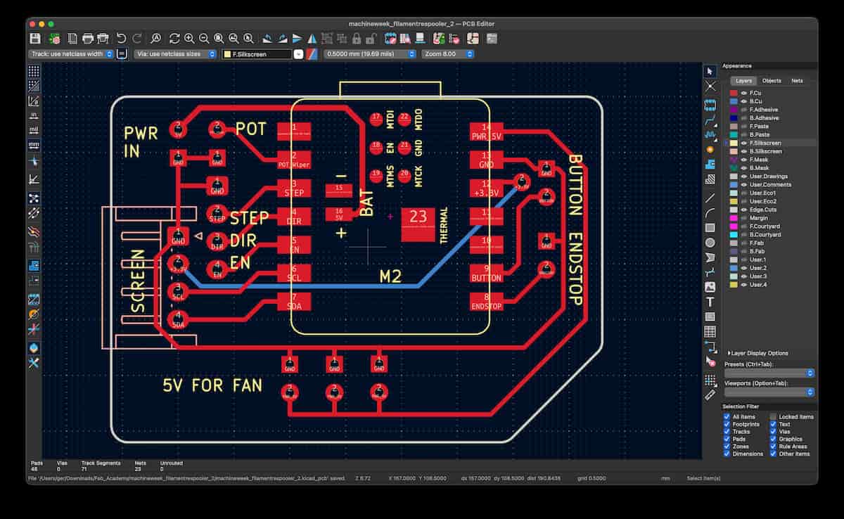 KiCAD PCB for ESP32