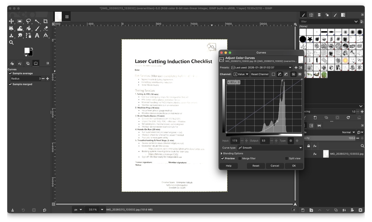 GIMP, Levels Laser PDF