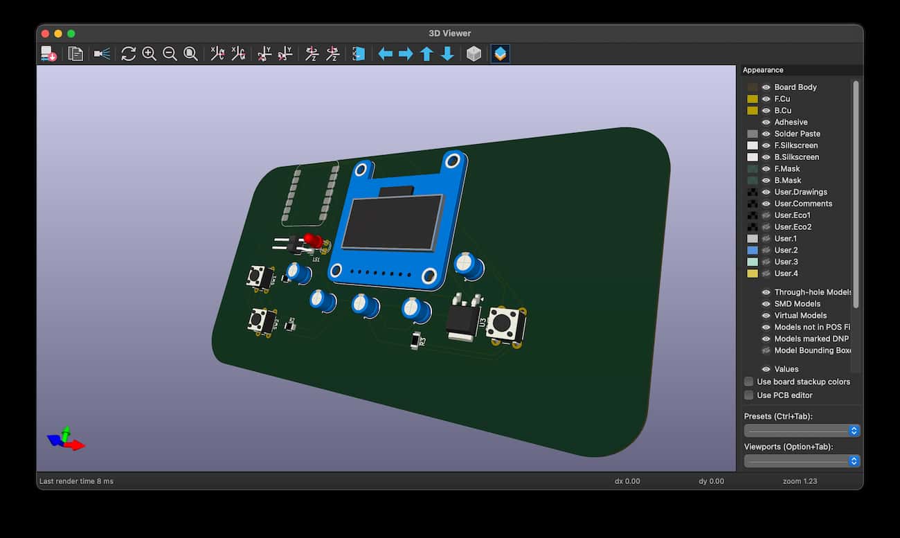 KiCAD 3D Preview
