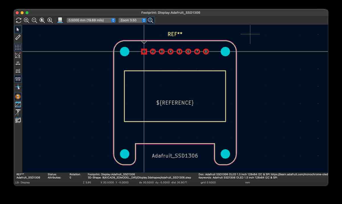 Wrong Footprint for SSD1306 I2C OLED Module