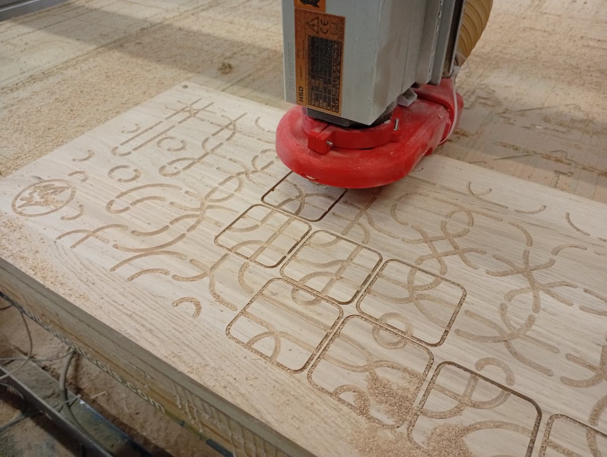 Cutting the pieces
