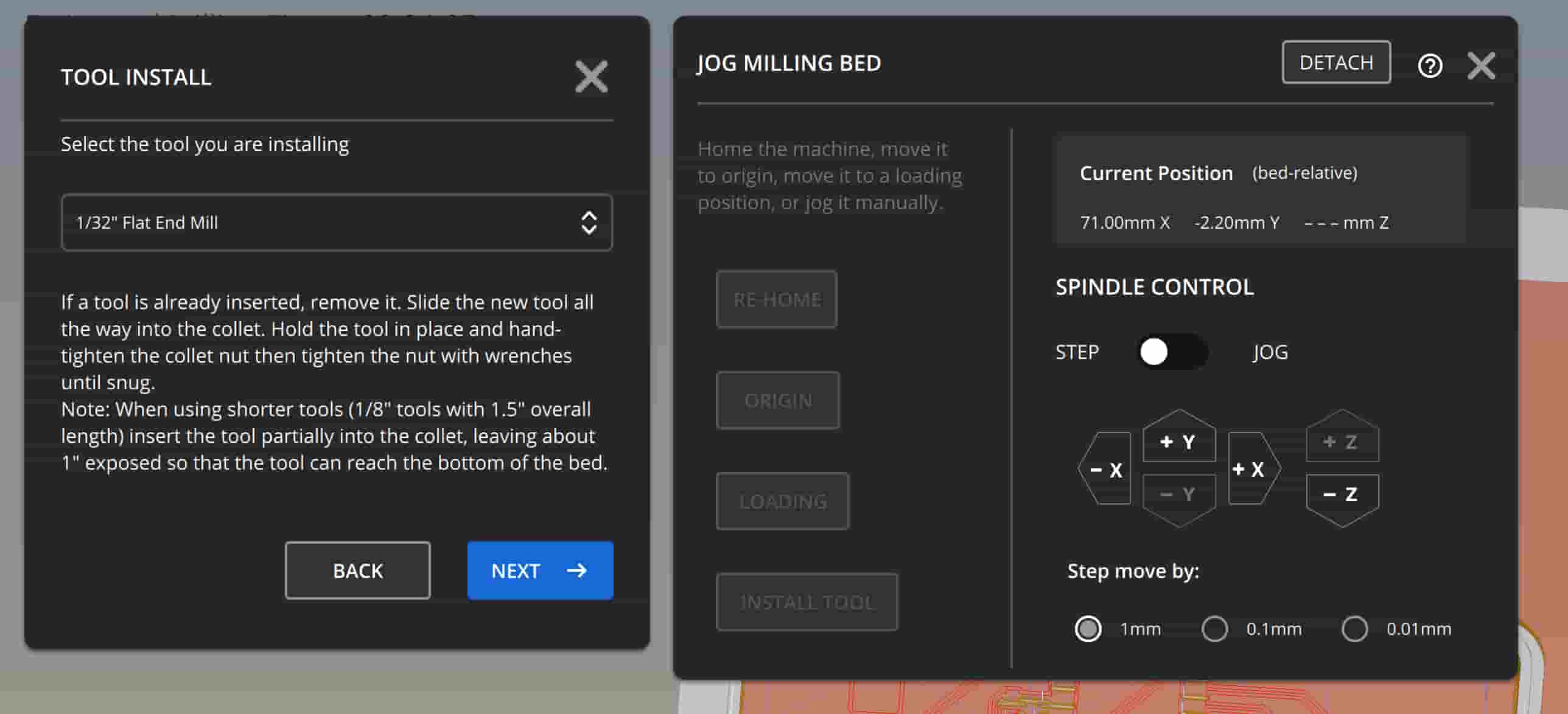 Bantam Mill, Toolsetup