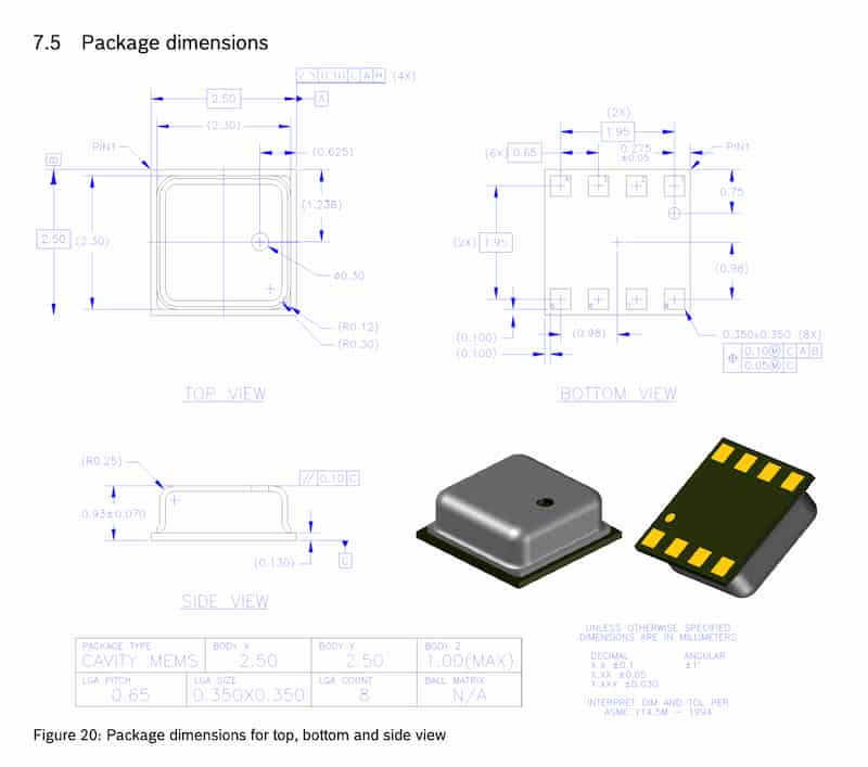 BME280 Dimensions