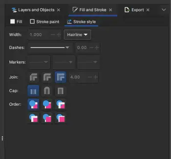 Hairline stroke style applied