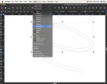 Path menu Break Apart option