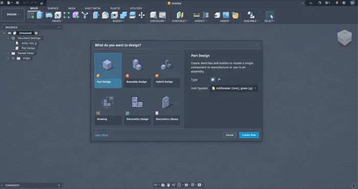 Click part design for what you want to design