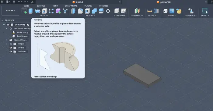 Revolve for a random shape