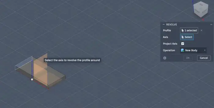 Pick an axis to revolve around