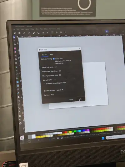 Manual scaling dialog