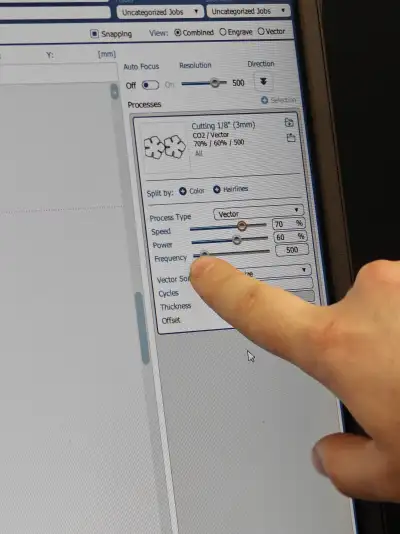 Speed power and frequency settings