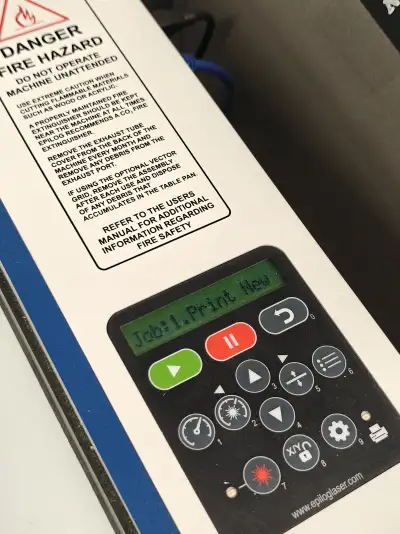 Job appeared on the machine display