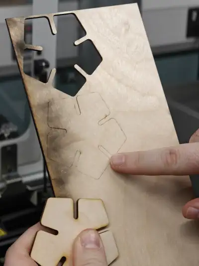 First cut result showing one good and one incomplete cut