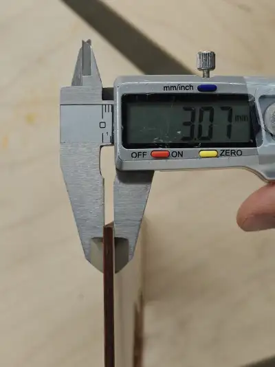 Caliper measuring 3.08mm