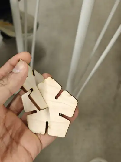 Final press fit pentagon pieces interlocked