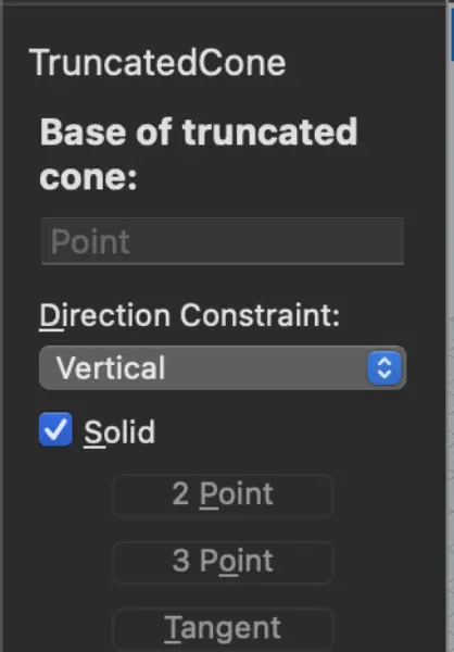 TruncatedCone dialog