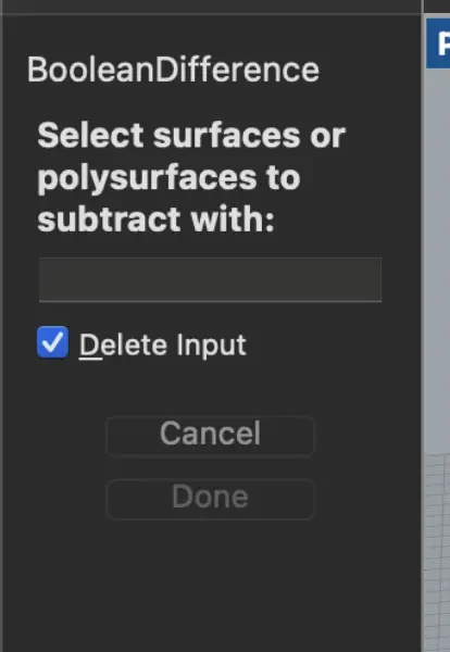 BooleanDifference dialog
