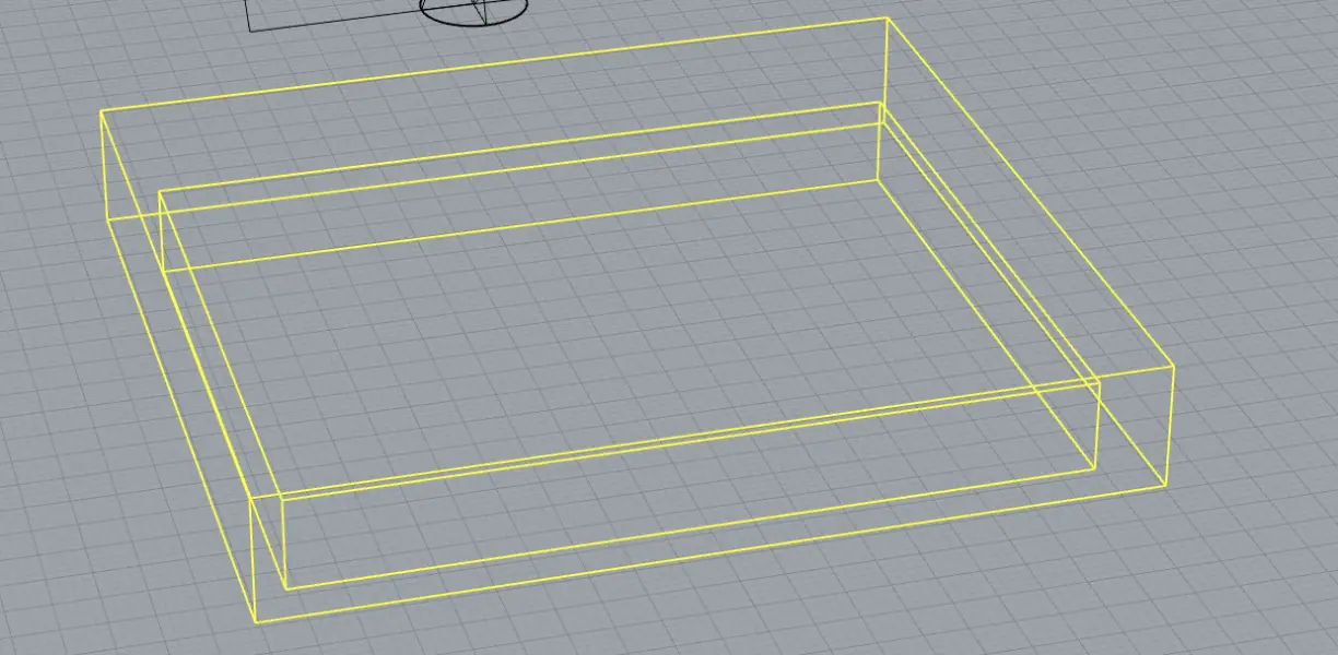 Hollowed tray result