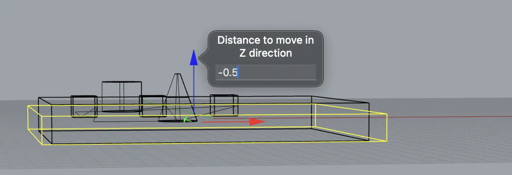 Moving -0.5 in Z to sink into surface
