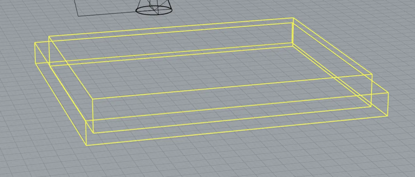 Grid lines cut into tray