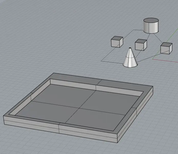 Shaded view of grid tray