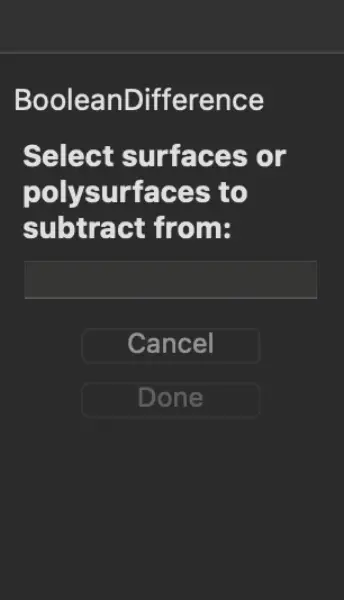 Select surface to subtract from