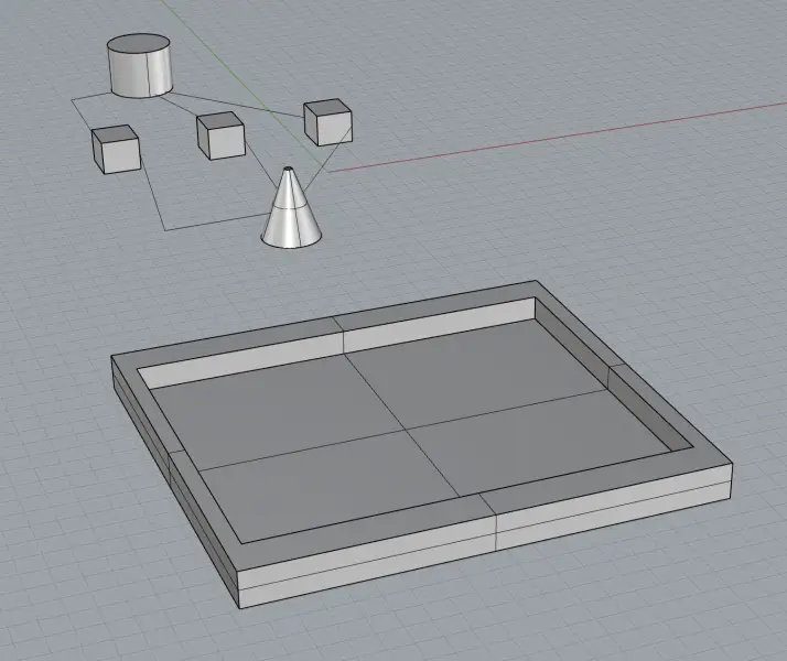 Final shaded grid tray with nodes