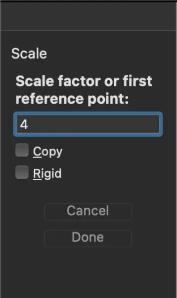Scale factor set to 4