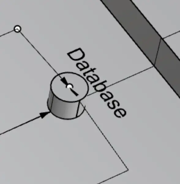 Close-up of Database label