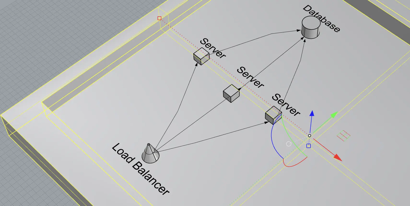 Full labeled model in shaded view