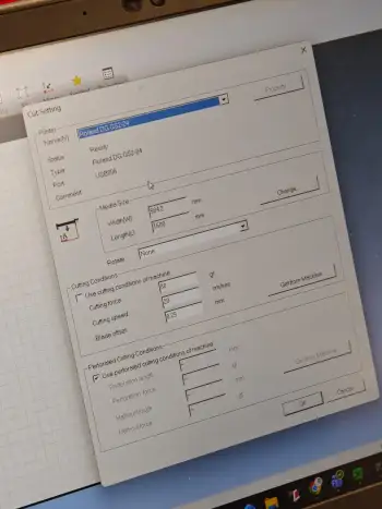 Configuring cutting force and speed