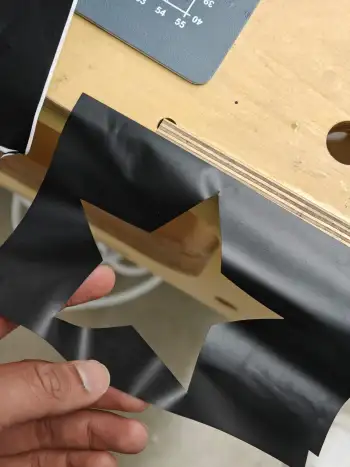 First star sticker cut on vinyl