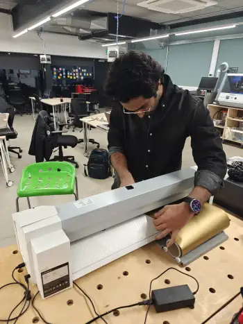 Roll mode selected on the machine