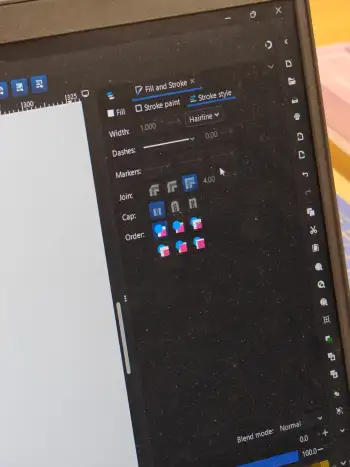 Configuring no fill and hairline stroke in Inkscape