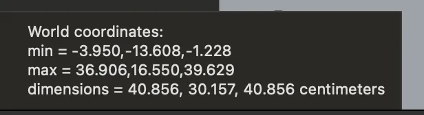 As you can see here in the min the Z axis is roughly -1.228 below the Z point 0